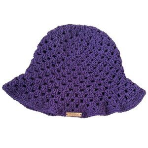 Crochet Granny Stitch Bucket Hat Purple Adult Size, Brand New Handmade